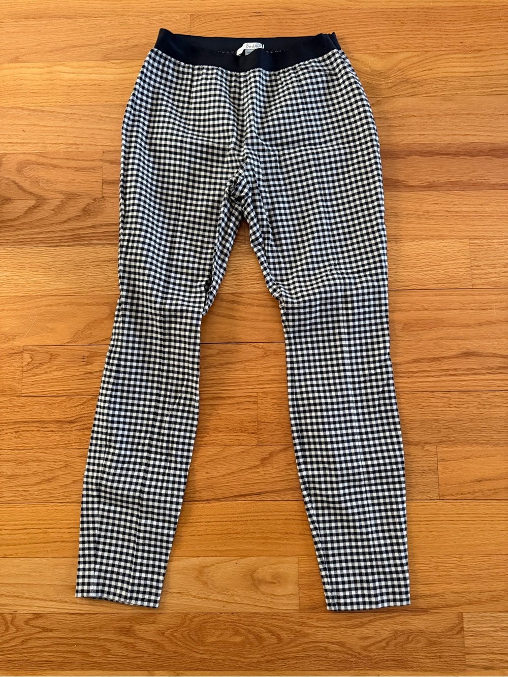 Boden Black & White Gingham Pull-On Trousers